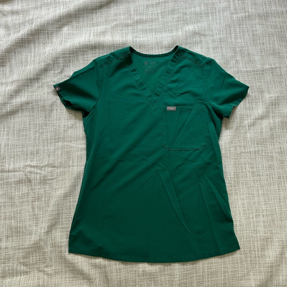 Figs Women's Hunter Green Scrub Top (Limited Edition Color)